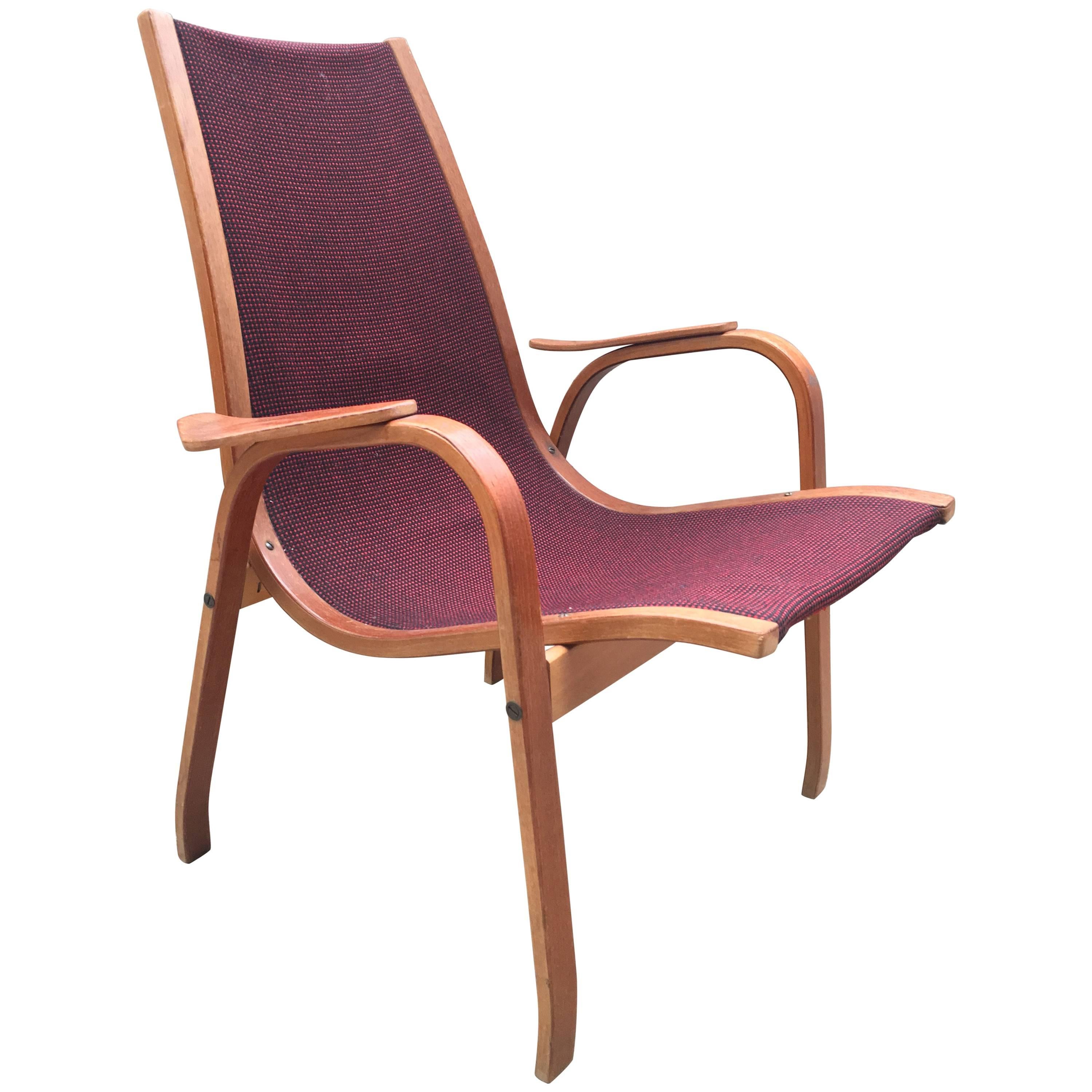 Vintage Swedish Lounge Chair Armchair in Style of Yngve Ekström Design, 1960 For Sale