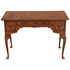 George II Style Walnut Three-Drawer Table