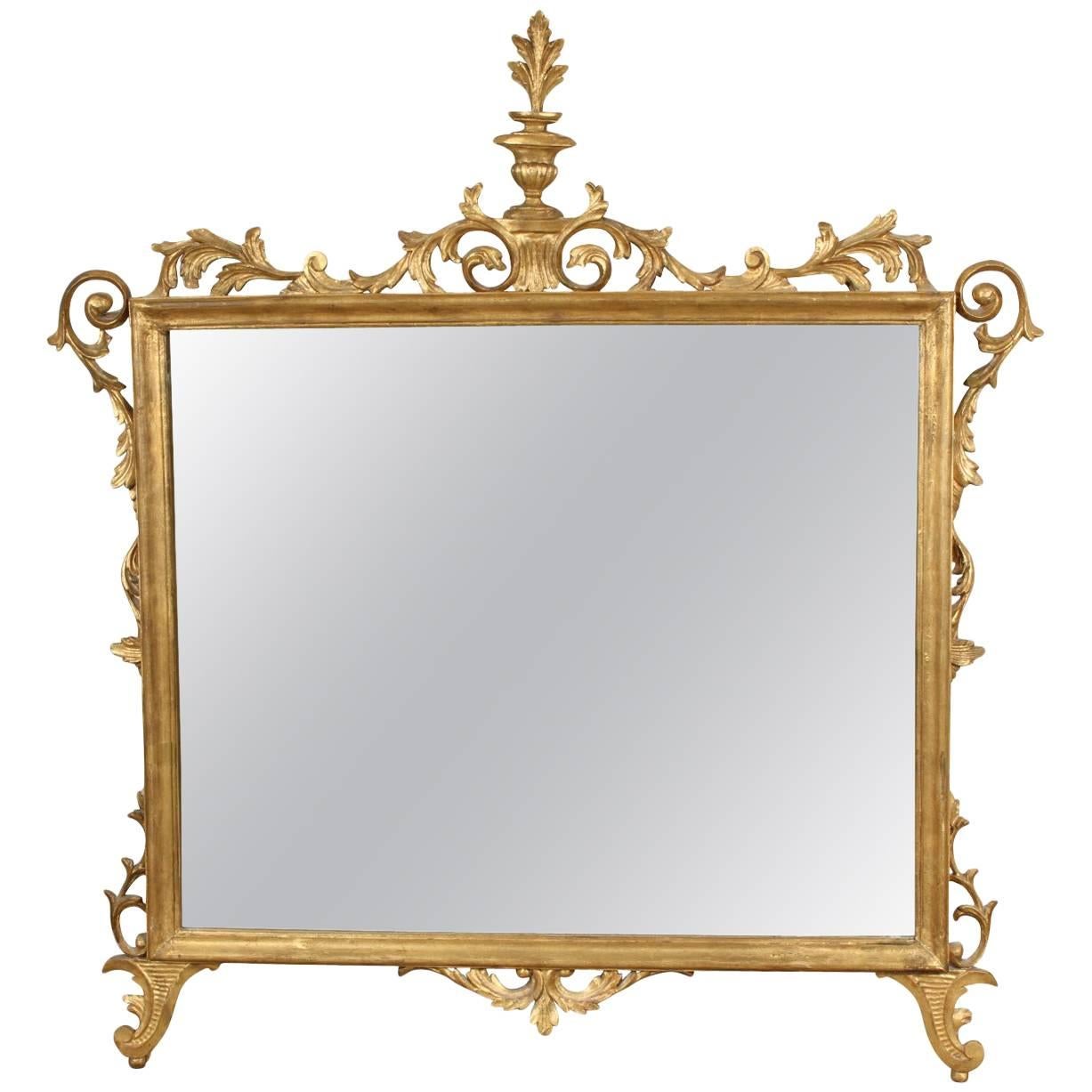 Large-Scale Carved and Giltwood Mirror