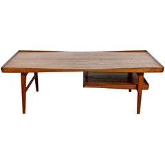 Mid-Century Modern Poul Jensen Selig Teak Two-Tier Teak Coffee Table Danish