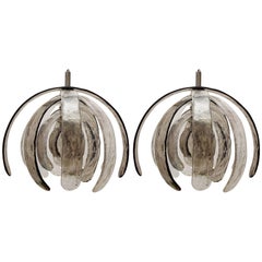 Antique Three Rare Huge Carlo Nason Blown Glass Ceiling Lights Chandeliers, Italy, 1960s