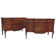 Pair of French Fruitwood Commodes, Transitional Style