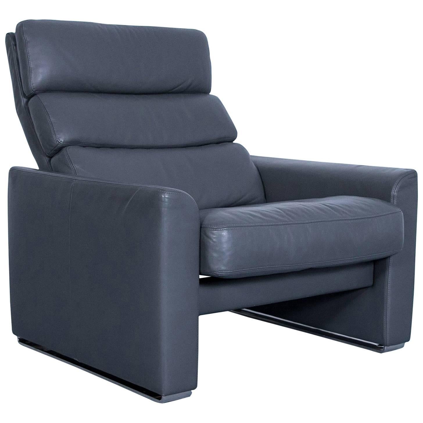 Erpo Soho Designer Armchair Leather Grey Anthracite One Seat Modern Function