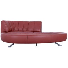 De Sede DS 164 Designer Sofa Leather Terracotta Red Two-Seat Function Couch