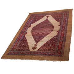 Vintage Persian Bibikabad Rug with Natural Camel Hair