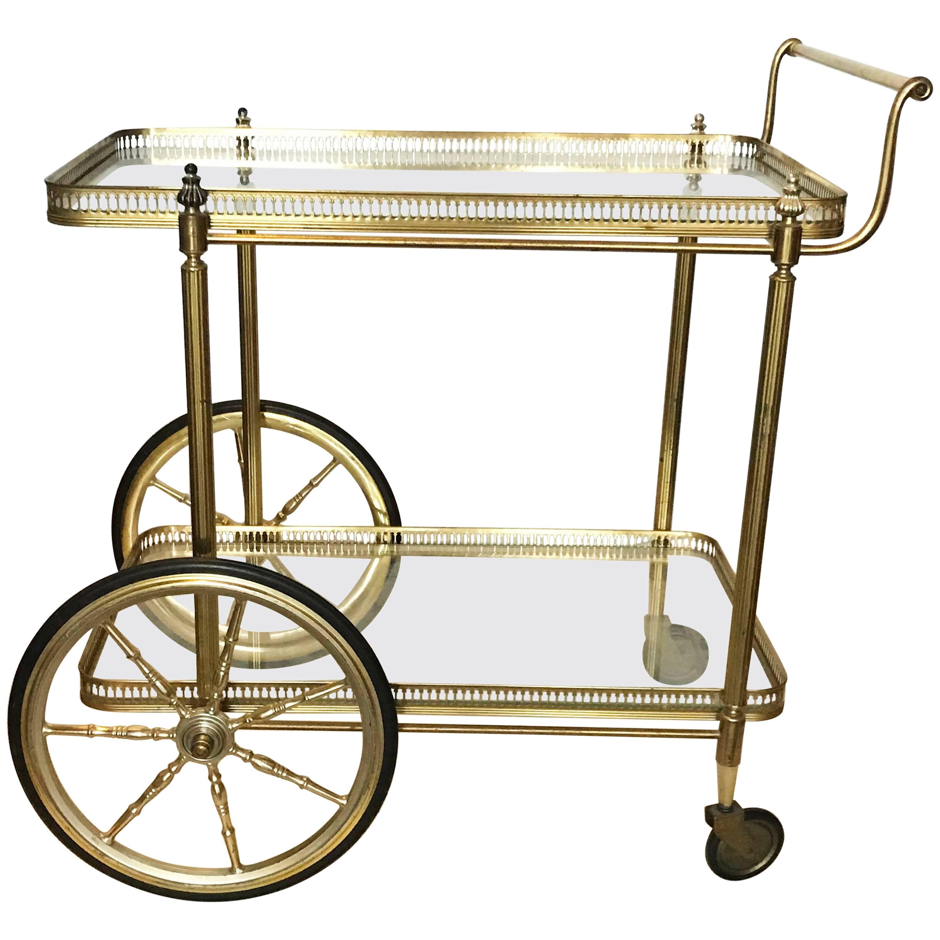 Maison Jansen Brass Bar Cart For Sale