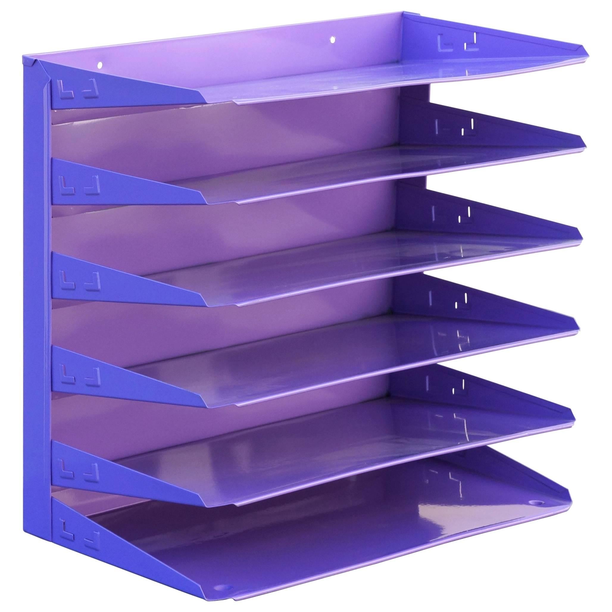 Midcentury Office Mail Organizer Refinished in Lilac