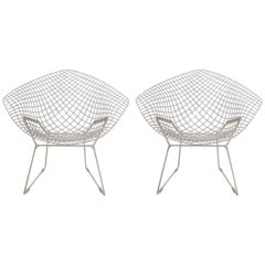 Pair of Bertoia Diamond Chairs