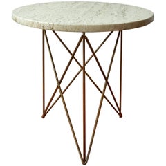 Martin Perfit for Rene Brancusi Terrazzo Top Occasional Table with Strut Base