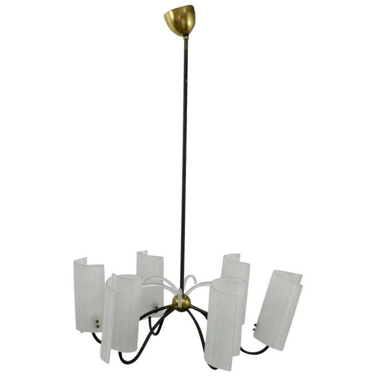 1970 Pendant in Brass and Lacquered Metal For Sale at 1stDibs
