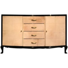 French Art Deco Parchment Sideboard, France, 1950
