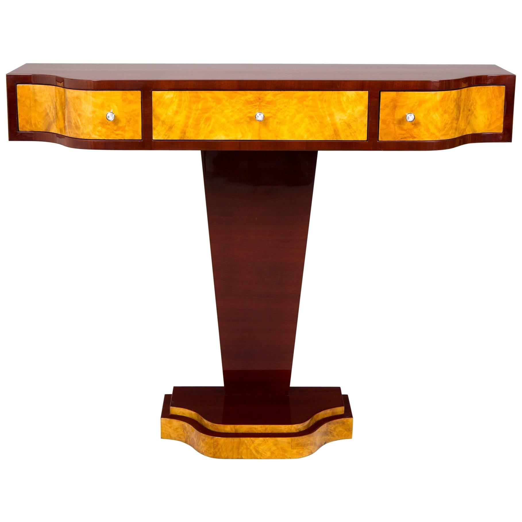 Completely restored french palisander Art Deco console table, 1920-1929
