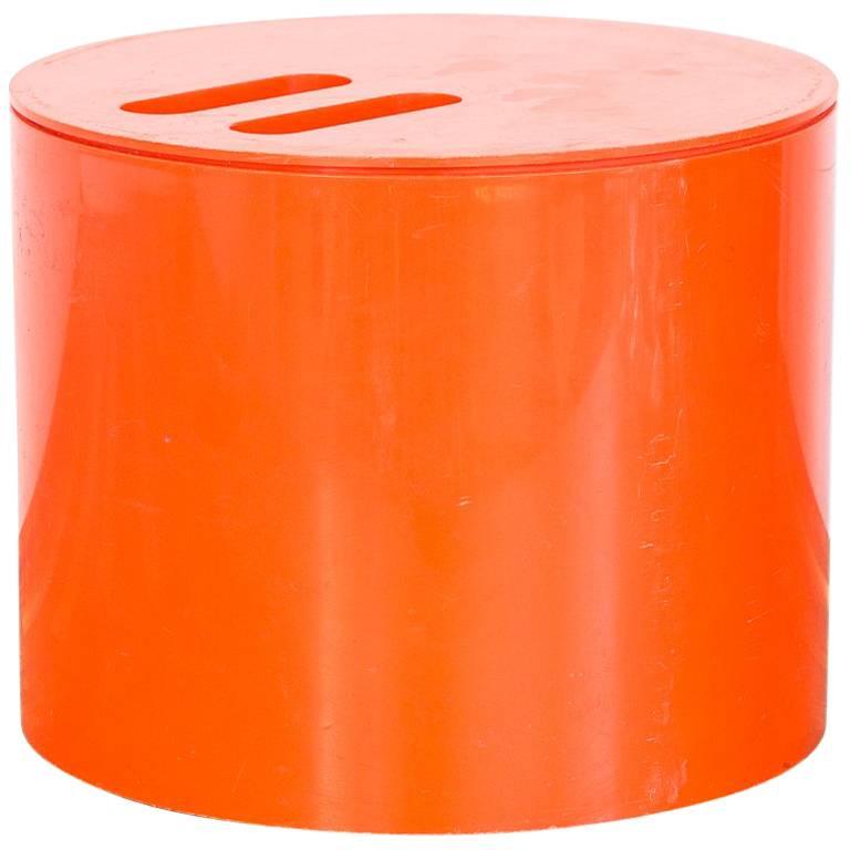 Jorge Zalszupin Orange Ice Bucket for Eva, Brazil, 1970s