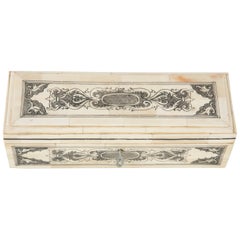 Anglo-Indian Bone Veneer Pen Box