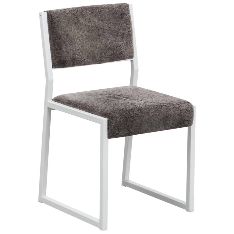 Bandholz Dining Chair By Uhuru White Metal Frame And Upholstered Bandholz Dining Chair By Uhuru White Metal Frame And Upholstered Seat For