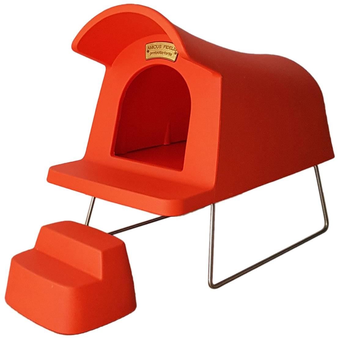 Michael Young Contemporary Orange Plastic Magis Dog House Suspended with Steps 