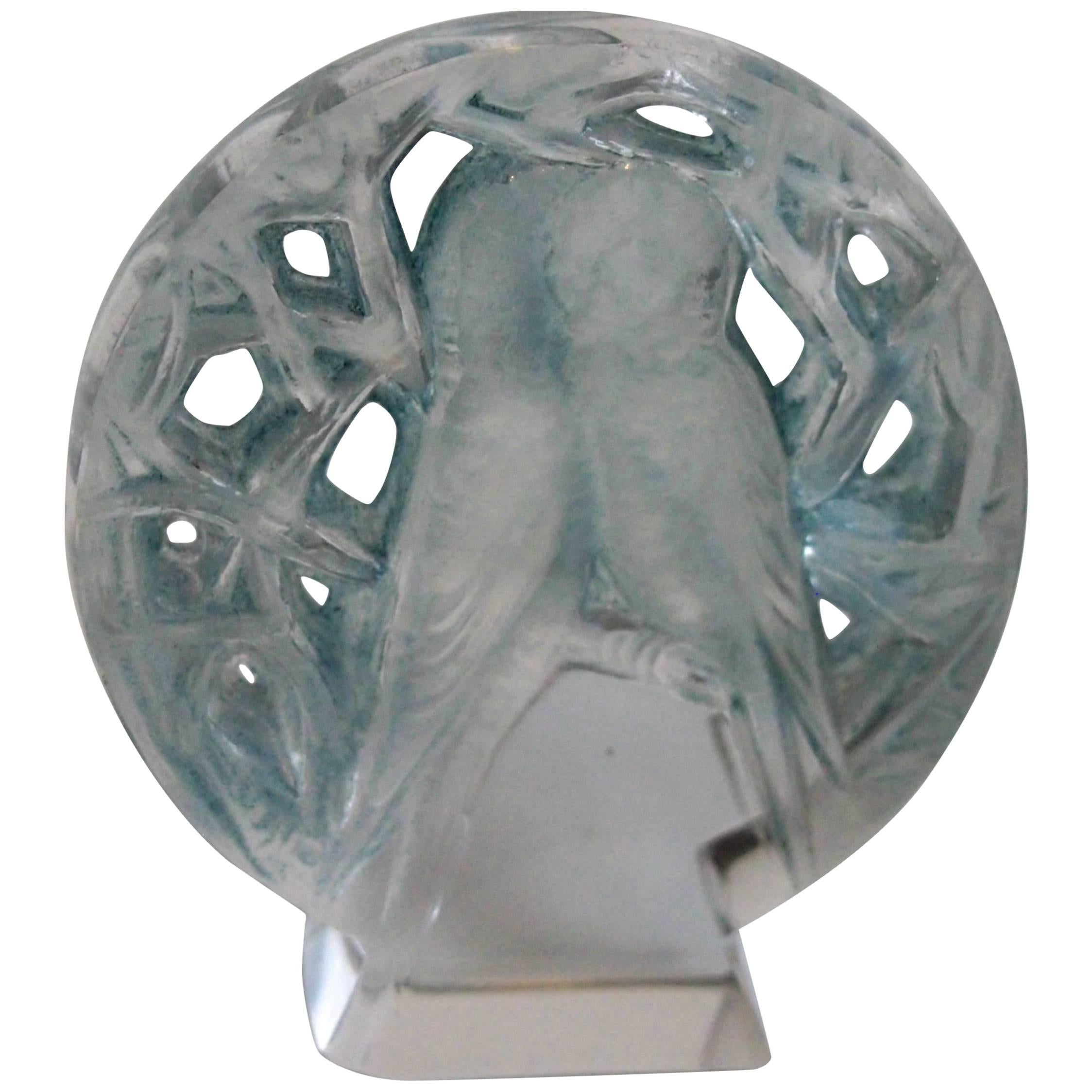 French Art Nouveau Rene Lalique Perruches Glass Cachet 1919 For Sale