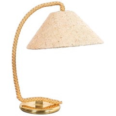 Minet Style Table Lamp Made from Rope and Brass, France, 1950