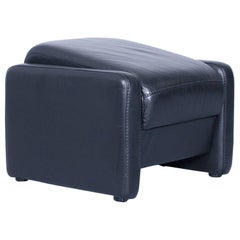 Designer Leather Foot Stool Pouf Footstool Black Function Modern