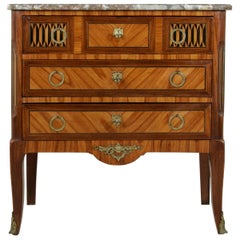Small-Scale French Transition Style Marquetry Commode, Chest, Nightstand