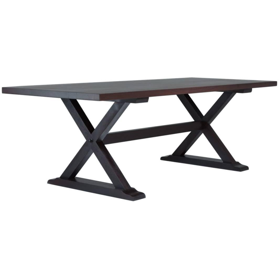 Bespoke X-Frame Wenge Table For Sale