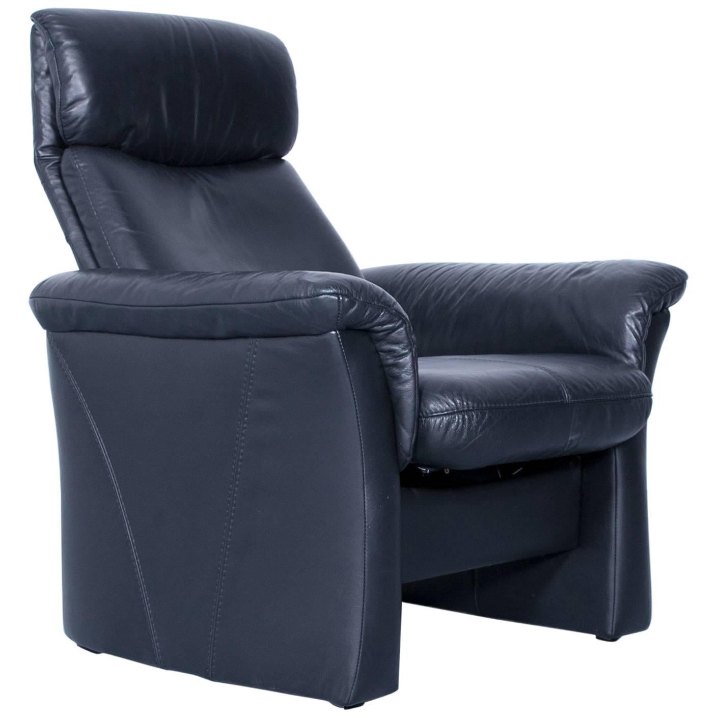 Designer Chair Leather Black Relax Function Couch Modern