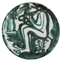 Robert Picault  "Flute Player" Ceramic Plate, 1950