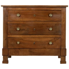 Late 19th Century Small Scale French Walnut Empire Commode, Chest, or Nightstand