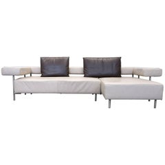 Used Koinor Designer Corner Sofa Leather Beige Couch Modern