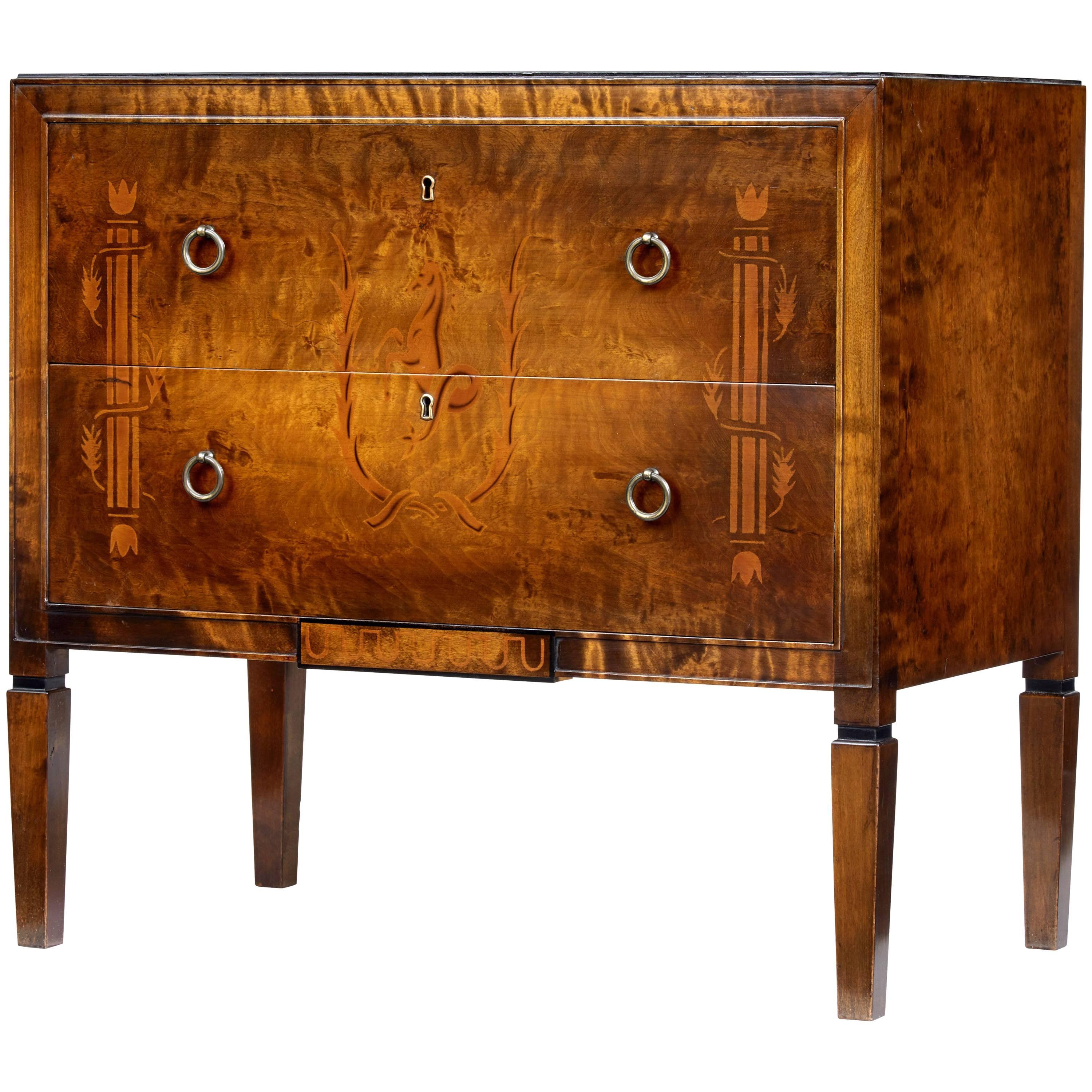 Small Mid-20th Century Birch Decorative Chest of Drawers