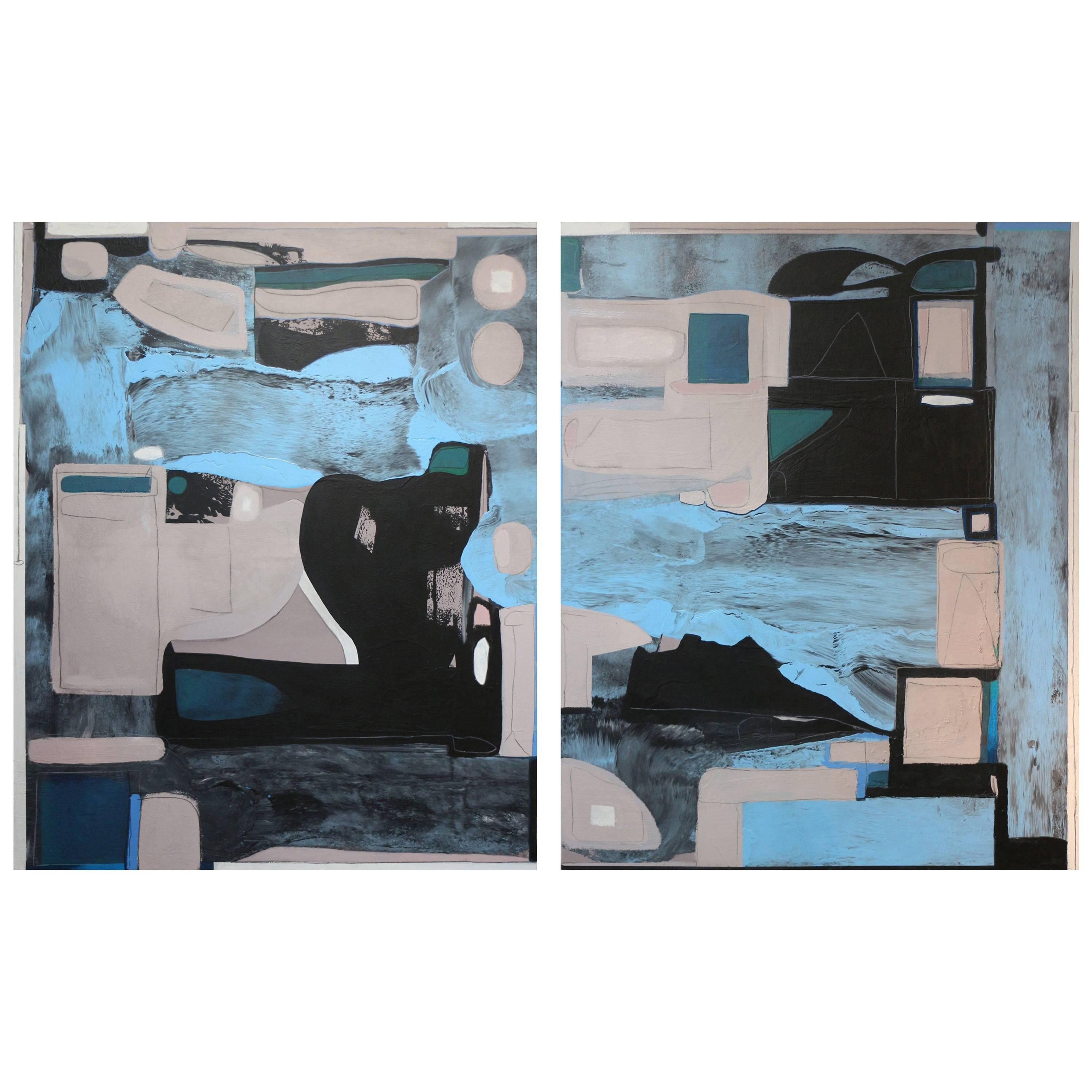 Marco Lorenzetto Diptych, "Movimenty" For Sale