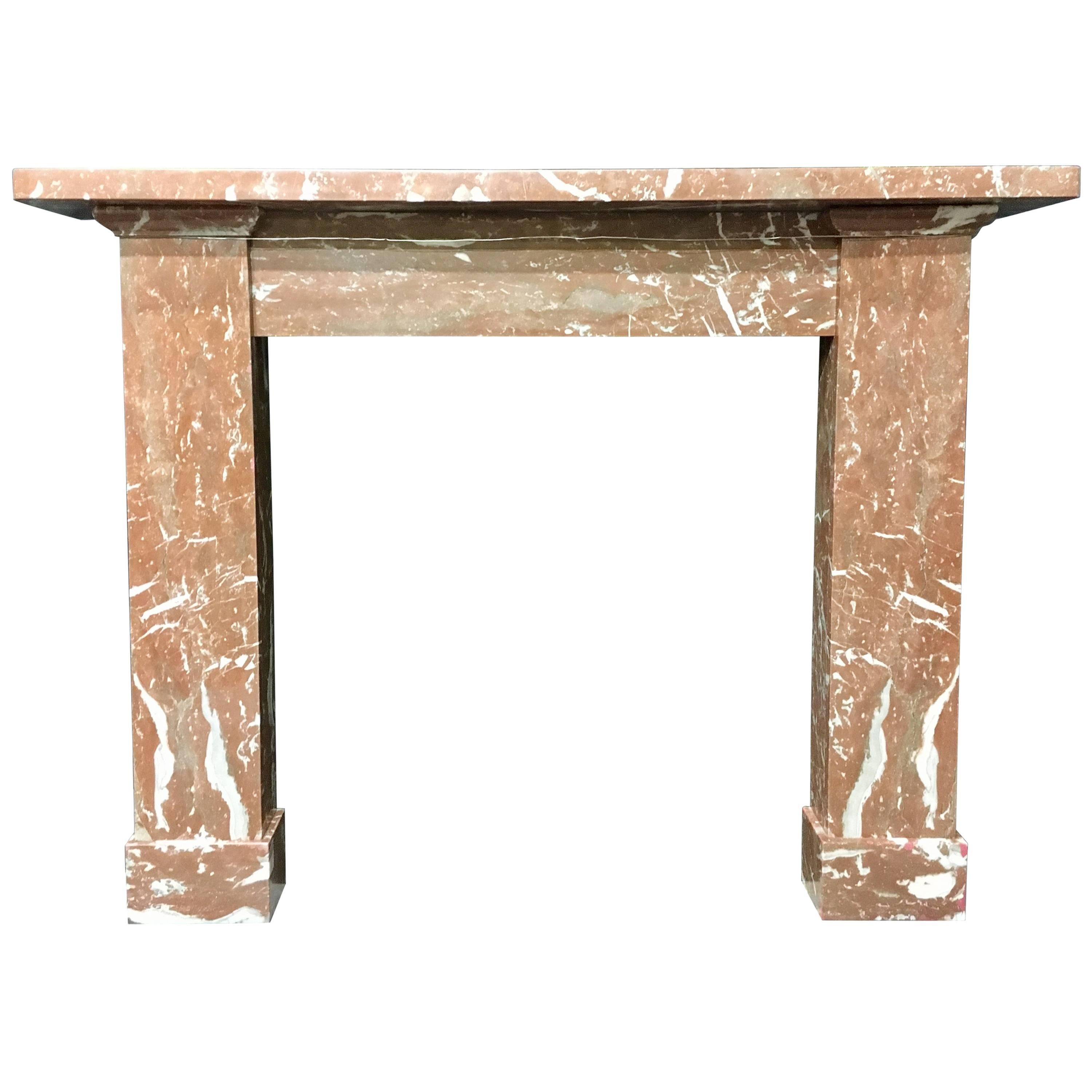 Victorian Red Rossa Marble Fireplace Surround