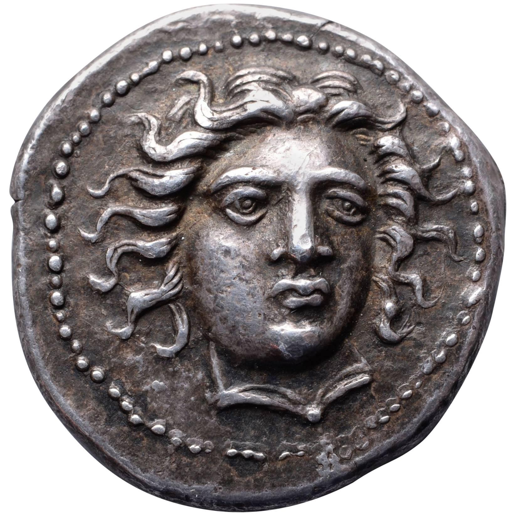 Ancient Greek Silver Drachm from Larissa, 400 BC