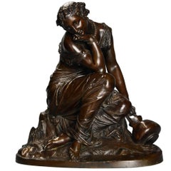 Mid-19th Century French Female Bronze in the Classical Form 'Reflections'