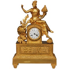 French Empire Period Ormolu Bronze Clock