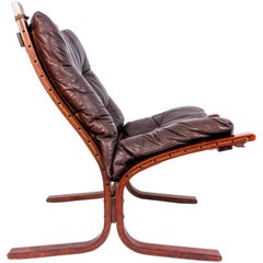 Midcentury "Siesta" Leather Lounge Chair by Ingmar Relling for Westnofa