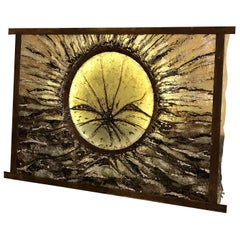 "End&Start" Wall Light Sculpture in Iron, Resin, Glass & Soil by Giovanna Lysy