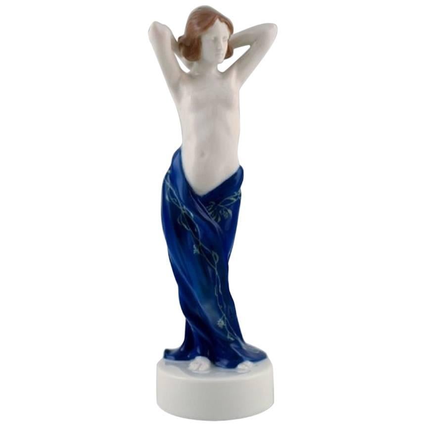 Art Deco Rosenthal Porcelain Figure of Naked Woman, 1940s