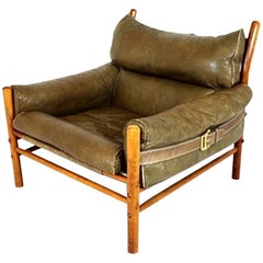 Leather lounge chair model Kontiki designed by Arne Norell for Norell AB Sweden