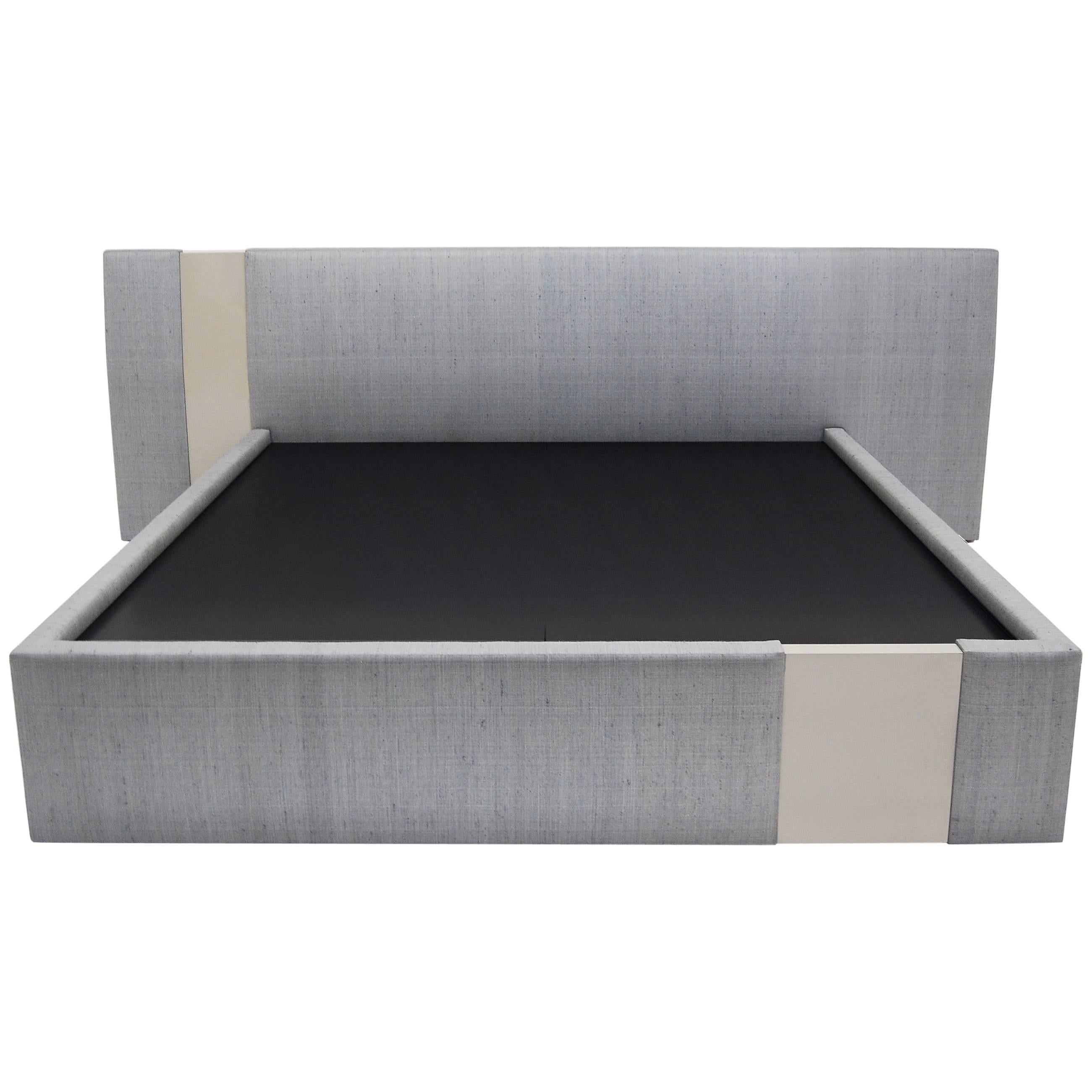 Nocturnal Bed Upholstered frame with two lacquer cuts  For Sale