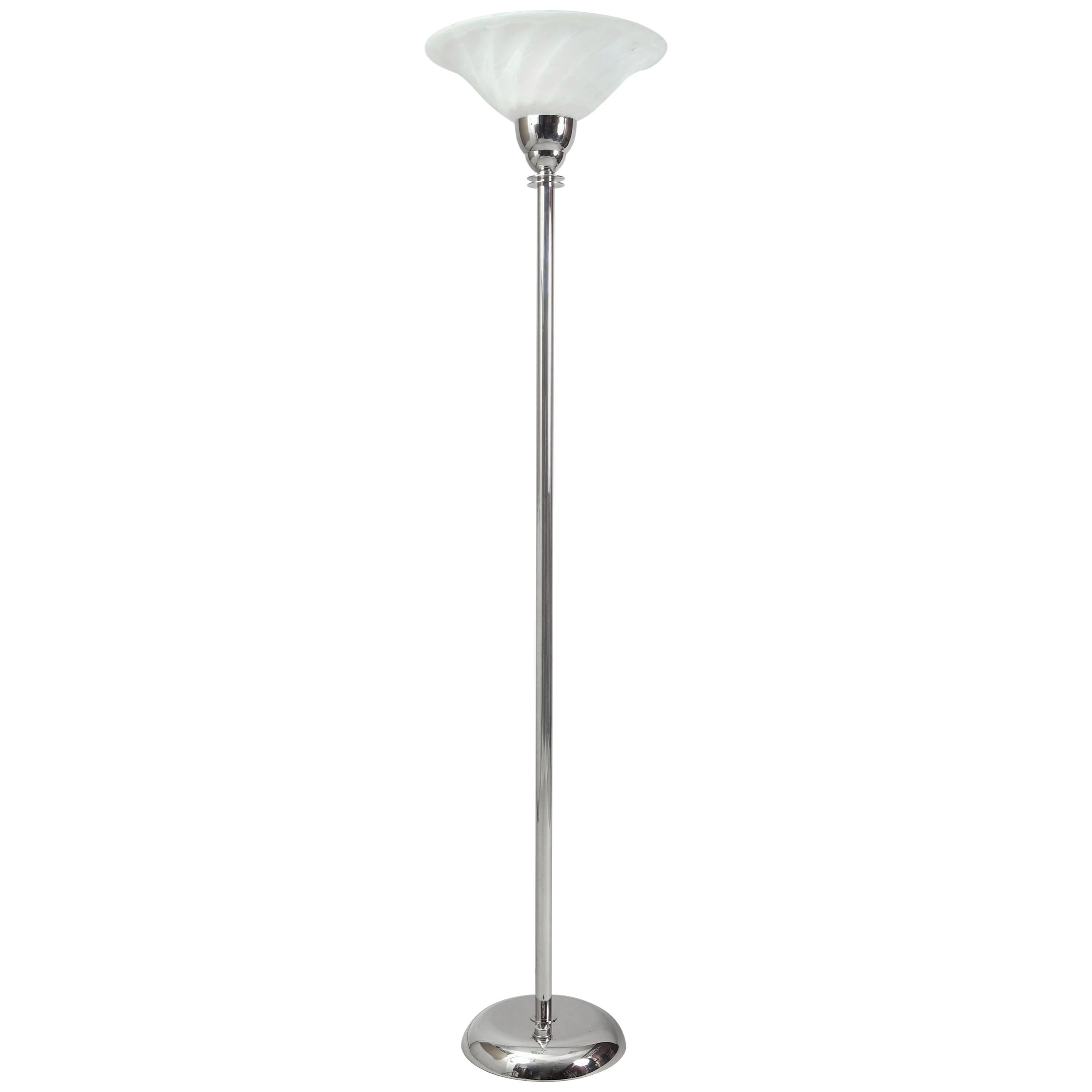 Functionalism chrome floor Lamp, Period: 1930-1939, Height 174 cm/68.5″