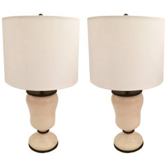 Stylish Crackle Glazed Ceramic Lamps with Custom Shades