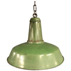 Green Enamel Factory Pendant Light
