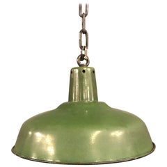 Green Enamel Factory Pendant Light