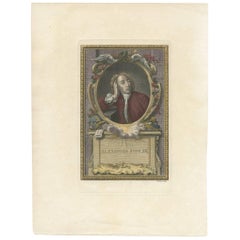 Portrait ancien d'Alexander Pope par J. Collyer
