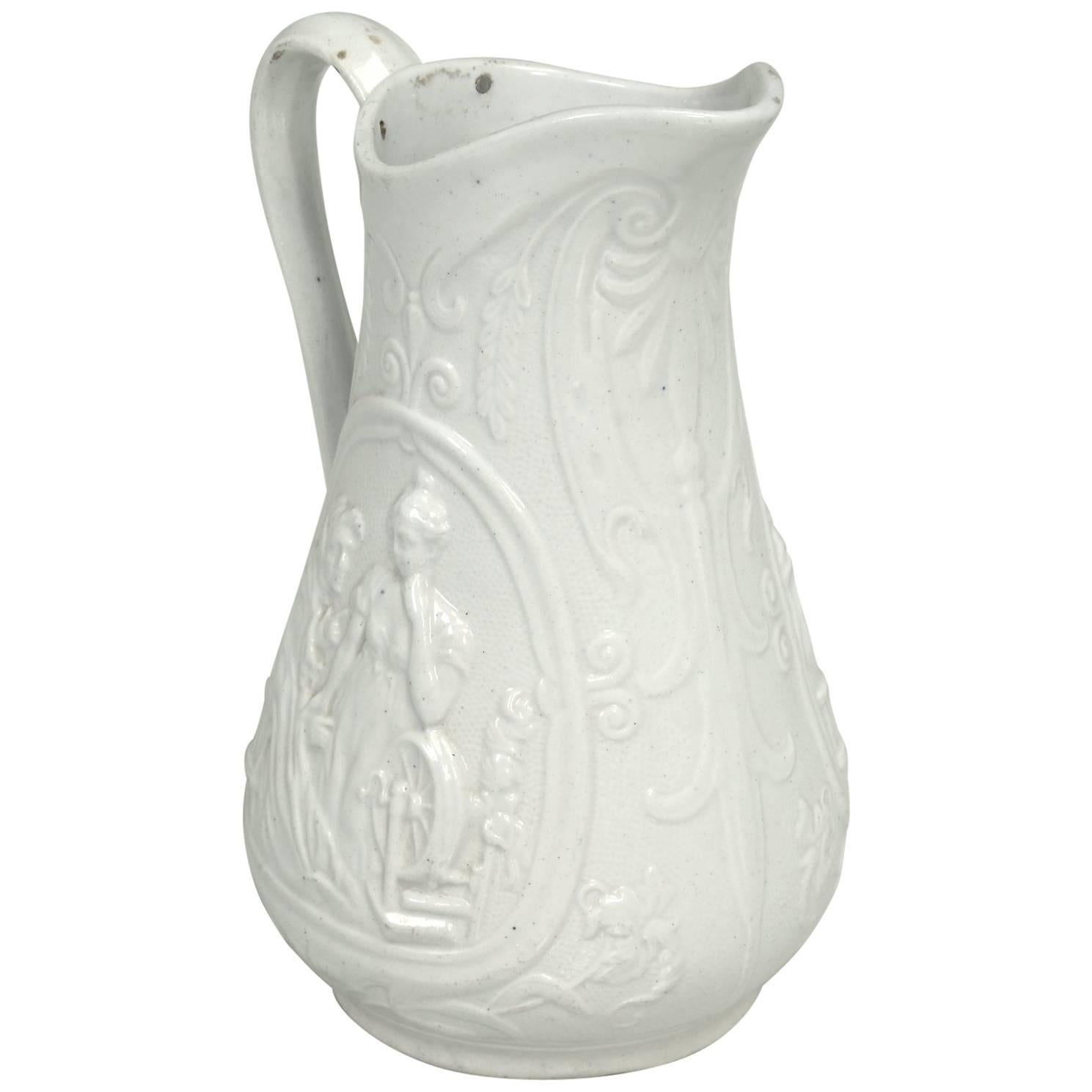 English Staffordshire Pitcher "Old Mother Hubbard"
