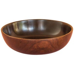 Jean Gillon Round Brazilian Rosewood Bowl, Brazil, 1960s