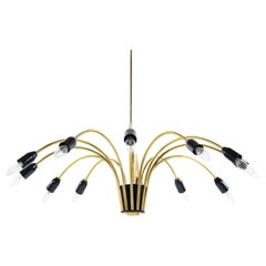 Italian Brass and Enamel Sputnik Chandelier