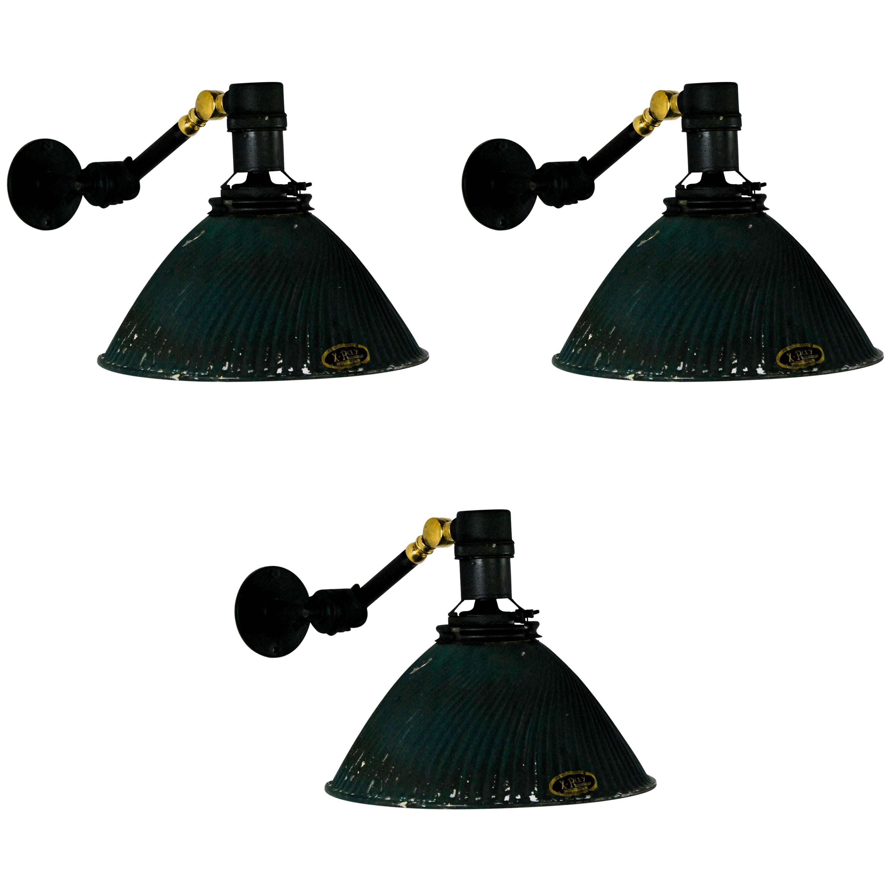 1920 Curtis X-Ray Industrial Sconces with Articulating Mercury Shade