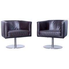Machalke Crack 95 Sessel Zweier-Set Braun Mokka Zigarrenleder Ein Sitz Modern